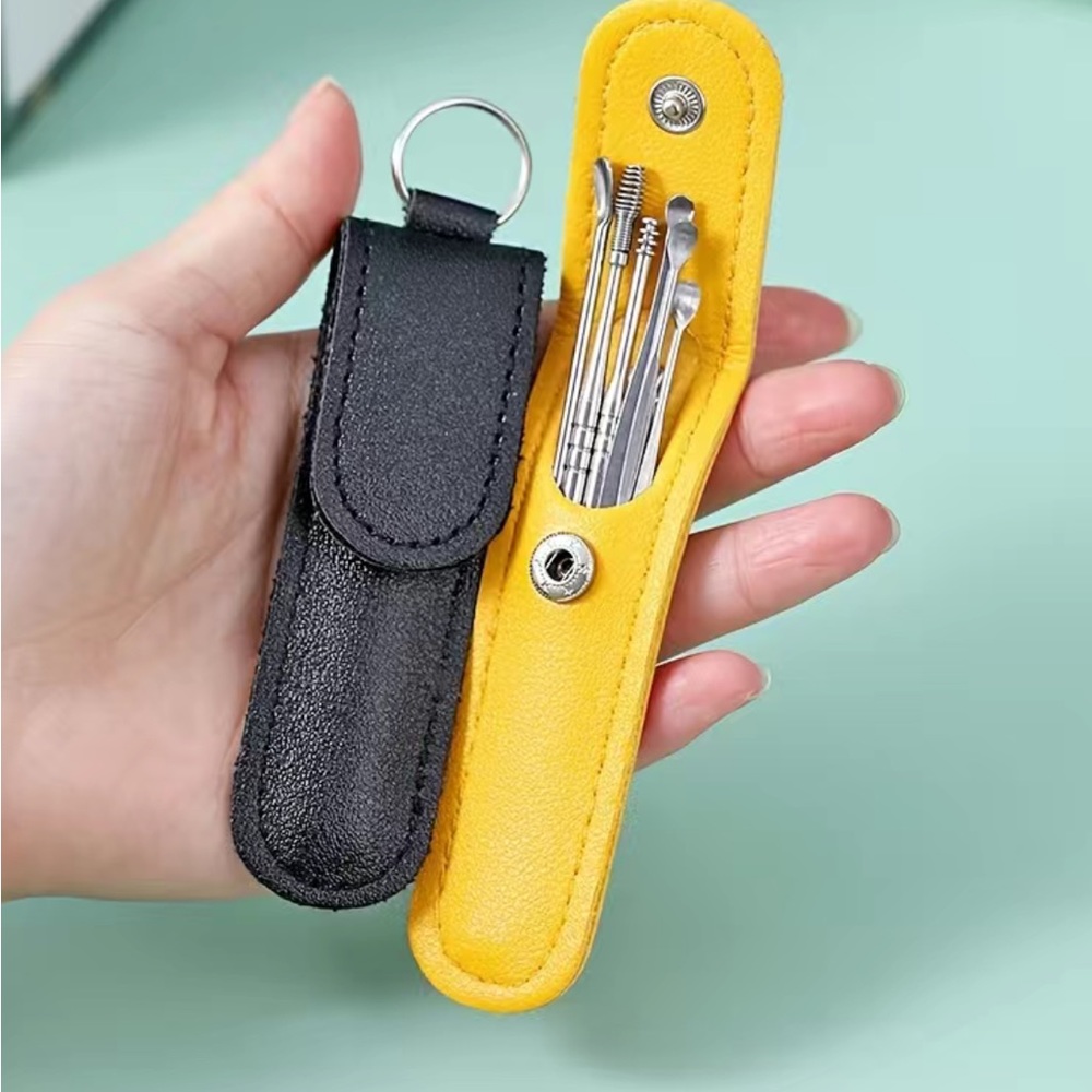 6 Piece Ear Cleaning Kit Stainless Steel in Carrying Case - Picture 6 of 7